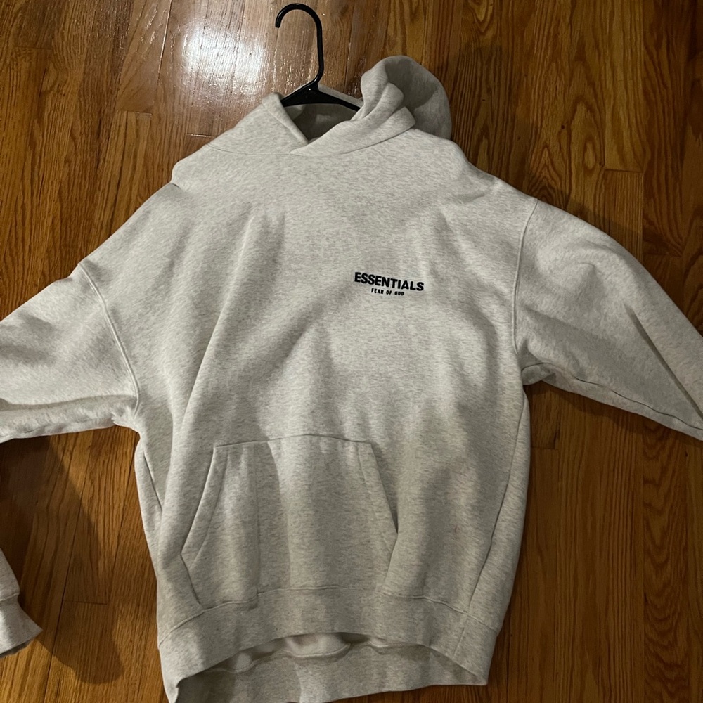 Essentials Light Gray Hoodie Sweater for Men